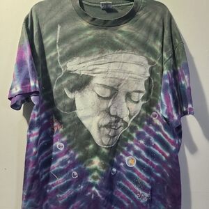Vintage Jürek 1995 Single Stitch Jimi Hendrix Not Fade Away AOP Tie-Dye T-Shirt